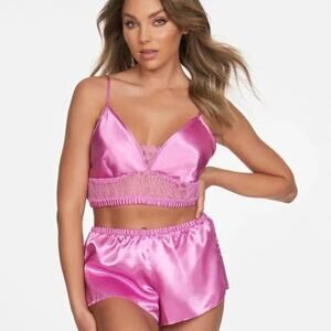Frederick's of Hollywood Delphine Satin 2 Piece Sleep Set in Pink Size 2X‎ NWT